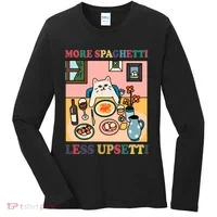 More Spaghetti Less Upsetti Cat Women's Long Sleeve Shirt thumb 0