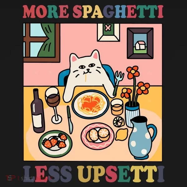 More Spaghetti Less Upsetti Cat Women's Long Sleeve Shirt