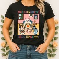 More Spaghetti Less Upsetti Cat Women's T-Shirt thumb 2