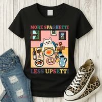 More Spaghetti Less Upsetti Cat Women's T-Shirt thumb 3