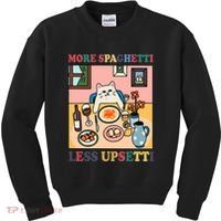 More Spaghetti Less Upsetti Cat Kids Sweatshirt thumb 0