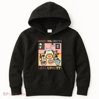 More Spaghetti Less Upsetti Cat Kids Hoodie thumb 0