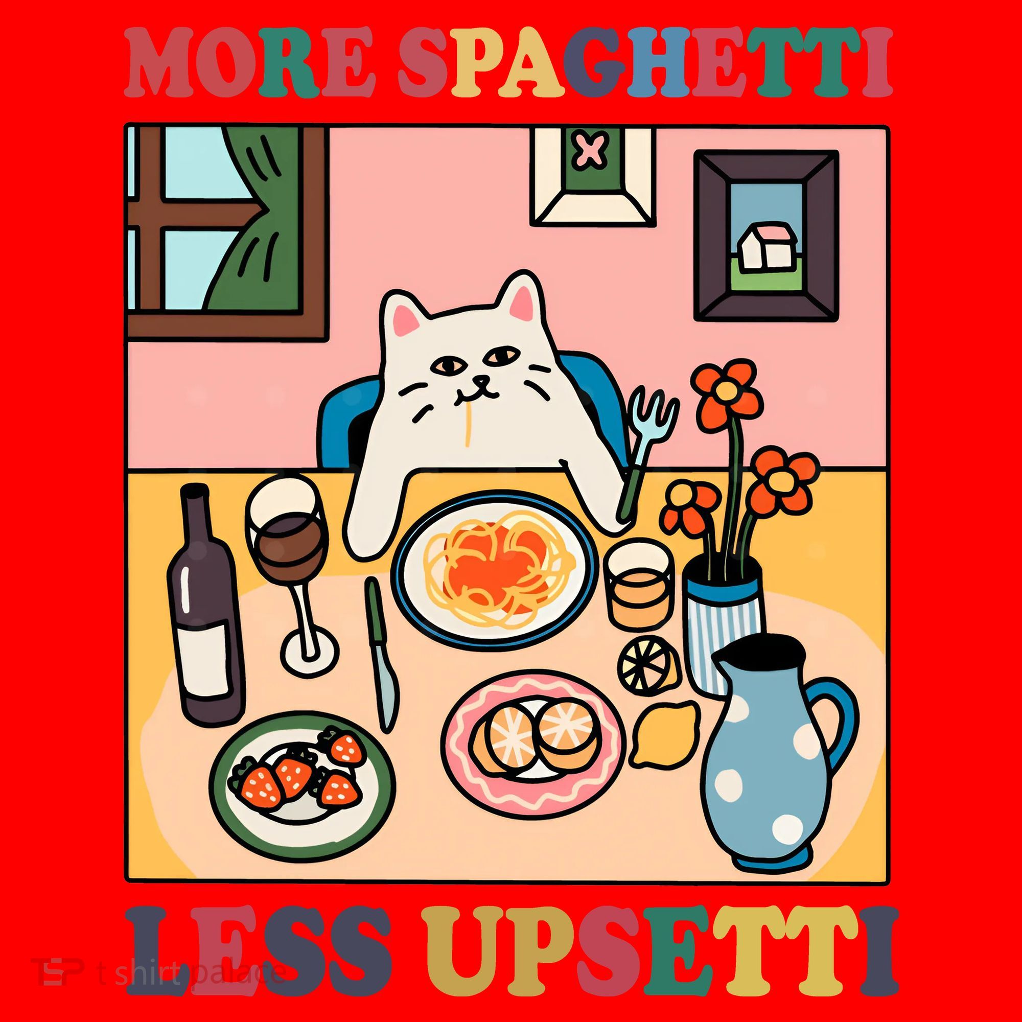 More Spaghetti Less Upsetti Cat Santa Hat