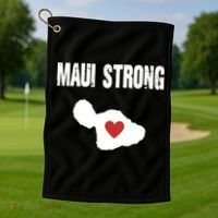 Maui Strong Love Hawaii Golf Towel thumb 1