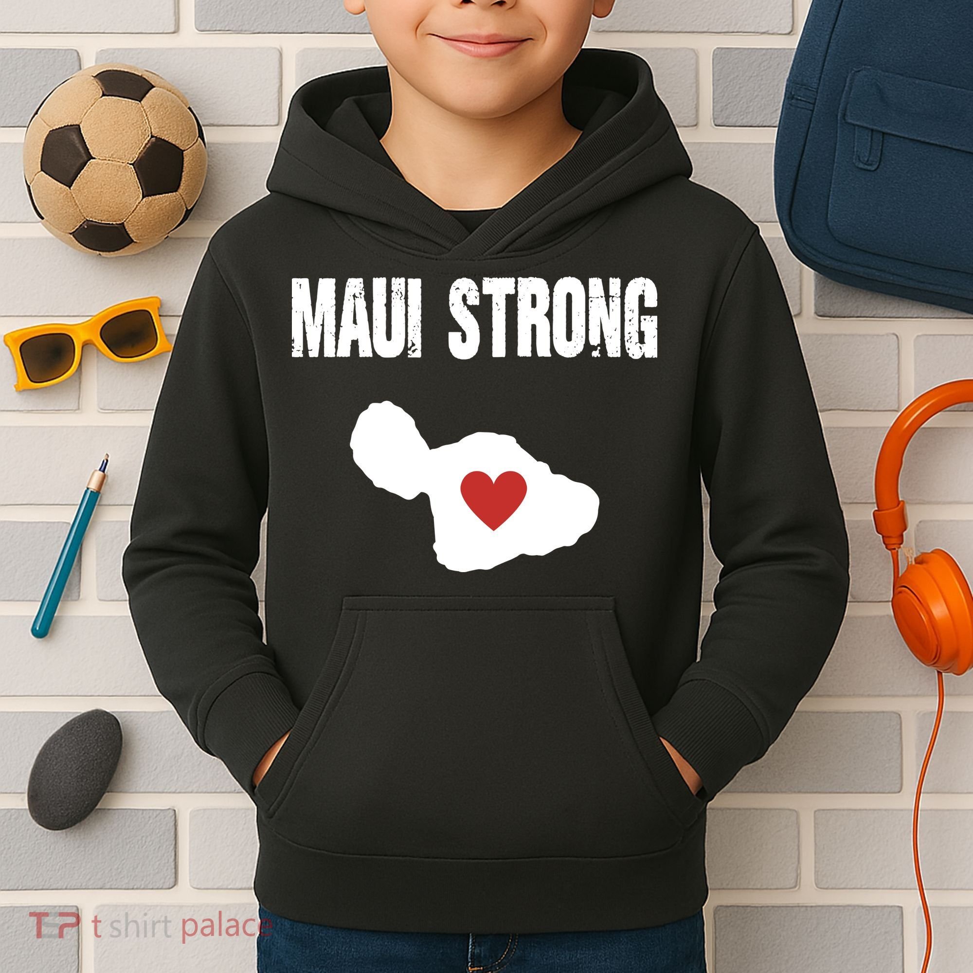 Maui Strong Love Hawaii Kids Hoodie