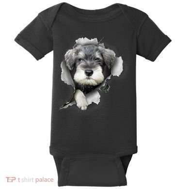 Mini Schnauzer Miniature Schnauzer Funny Schnauzer Baby Bodysuit