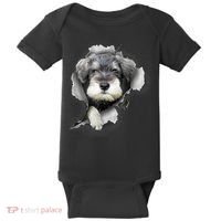 Mini Schnauzer Miniature Schnauzer Funny Schnauzer Baby Bodysuit thumb 0