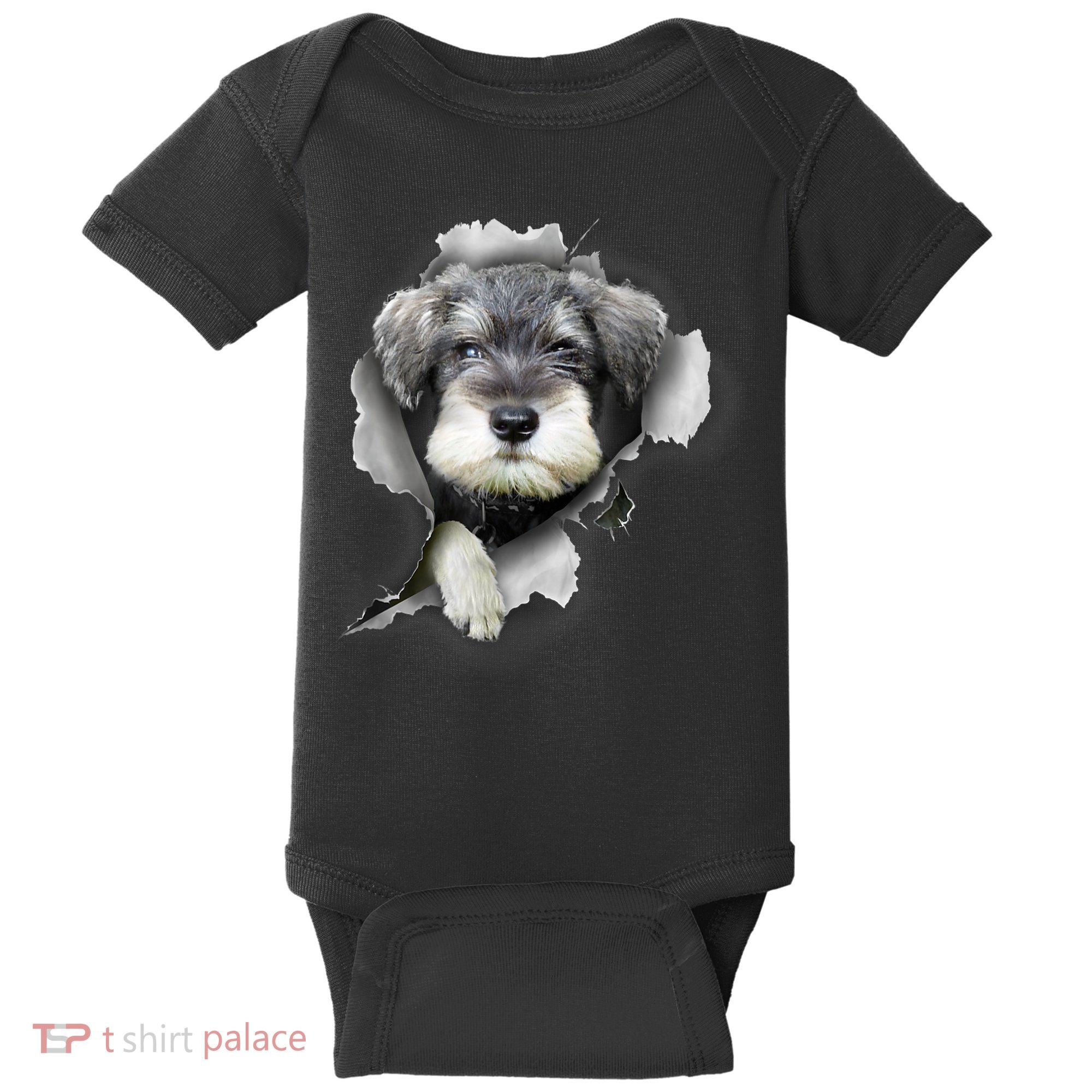 Mini Schnauzer Miniature Schnauzer Funny Schnauzer Baby Bodysuit