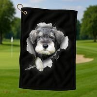 Mini Schnauzer Miniature Schnauzer Funny Schnauzer Golf Towel thumb 1