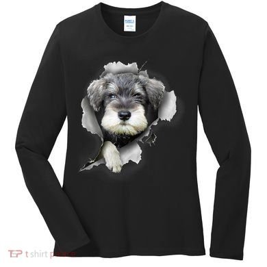 Mini Schnauzer Miniature Schnauzer Funny Schnauzer Women's Long Sleeve Shirt