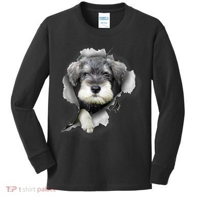 Mini Schnauzer Miniature Schnauzer Funny Schnauzer Kids Long Sleeve Shirt