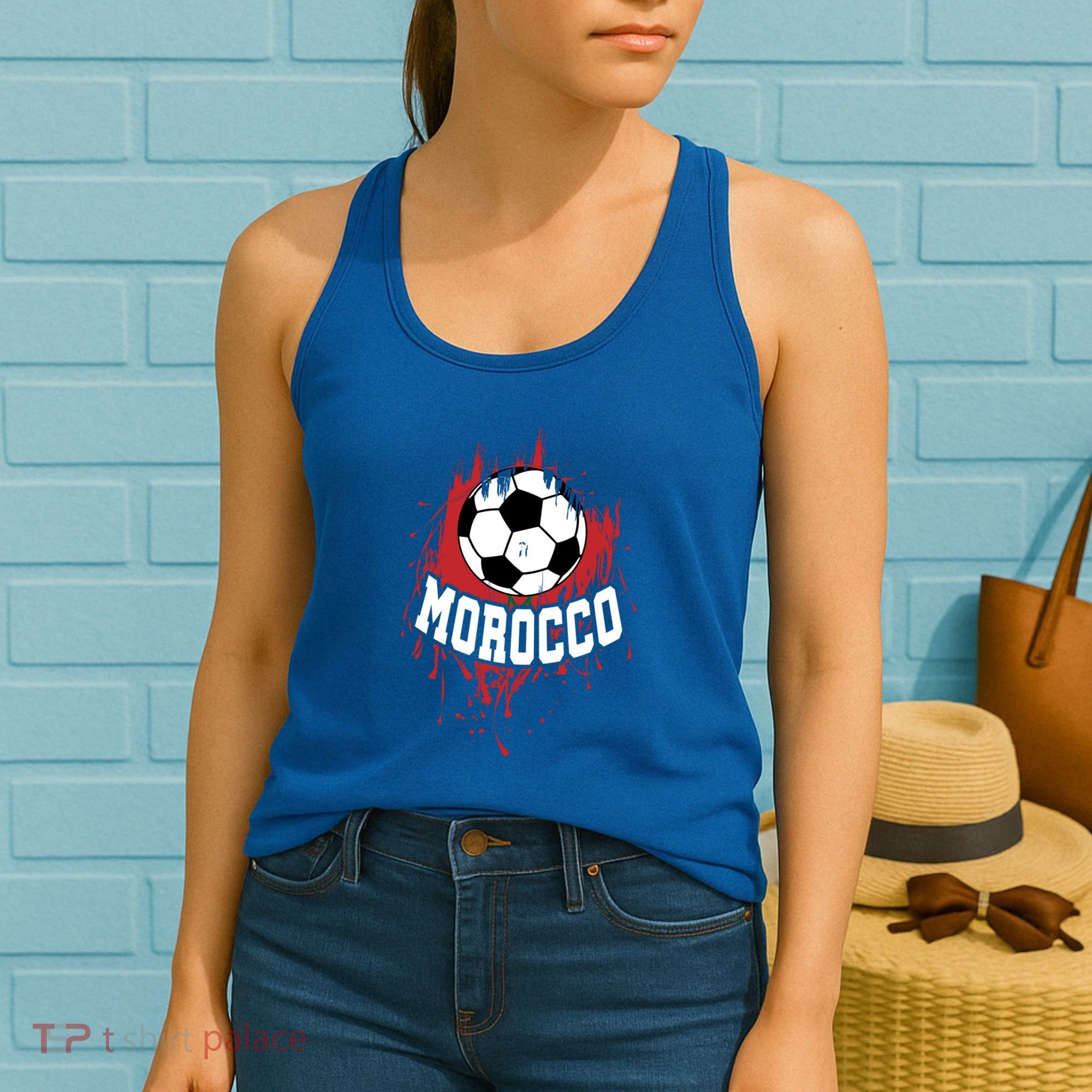 Morocco Soccer Moroccan Football Morocco Futbol Cute Gift Women's Tank Top