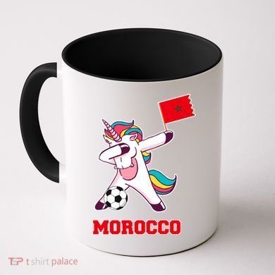 Morocco Soccer Meaningful Gift Dabbing Unicorn Moroccan Flag Gift Coffee Mug