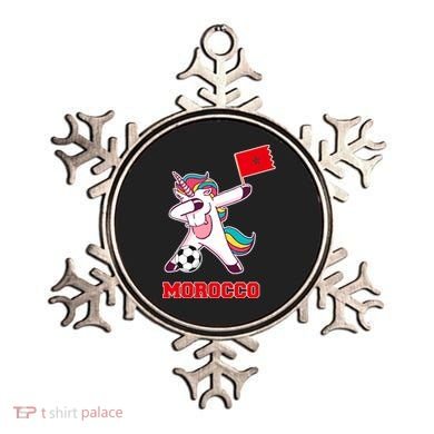 Morocco Soccer Meaningful Gift Dabbing Unicorn Moroccan Flag Gift Ornament