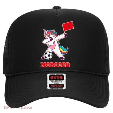 Morocco Soccer Meaningful Gift Dabbing Unicorn Moroccan Flag Gift Hat