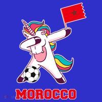 Morocco Soccer Meaningful Gift Dabbing Unicorn Moroccan Flag Gift T-Shirt thumb 7