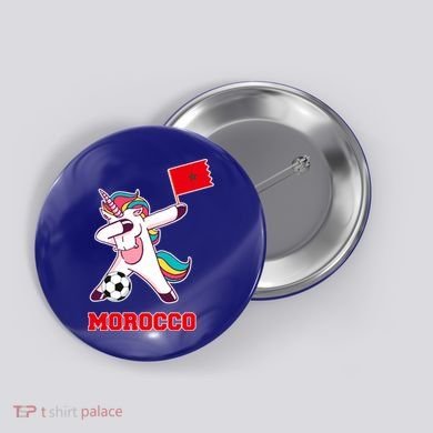 Morocco Soccer Meaningful Gift Dabbing Unicorn Moroccan Flag Gift Button