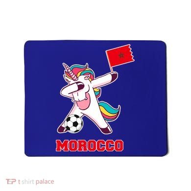 Morocco Soccer Meaningful Gift Dabbing Unicorn Moroccan Flag Gift Mousepad