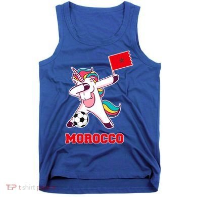 Morocco Soccer Meaningful Gift Dabbing Unicorn Moroccan Flag Gift Tank Top