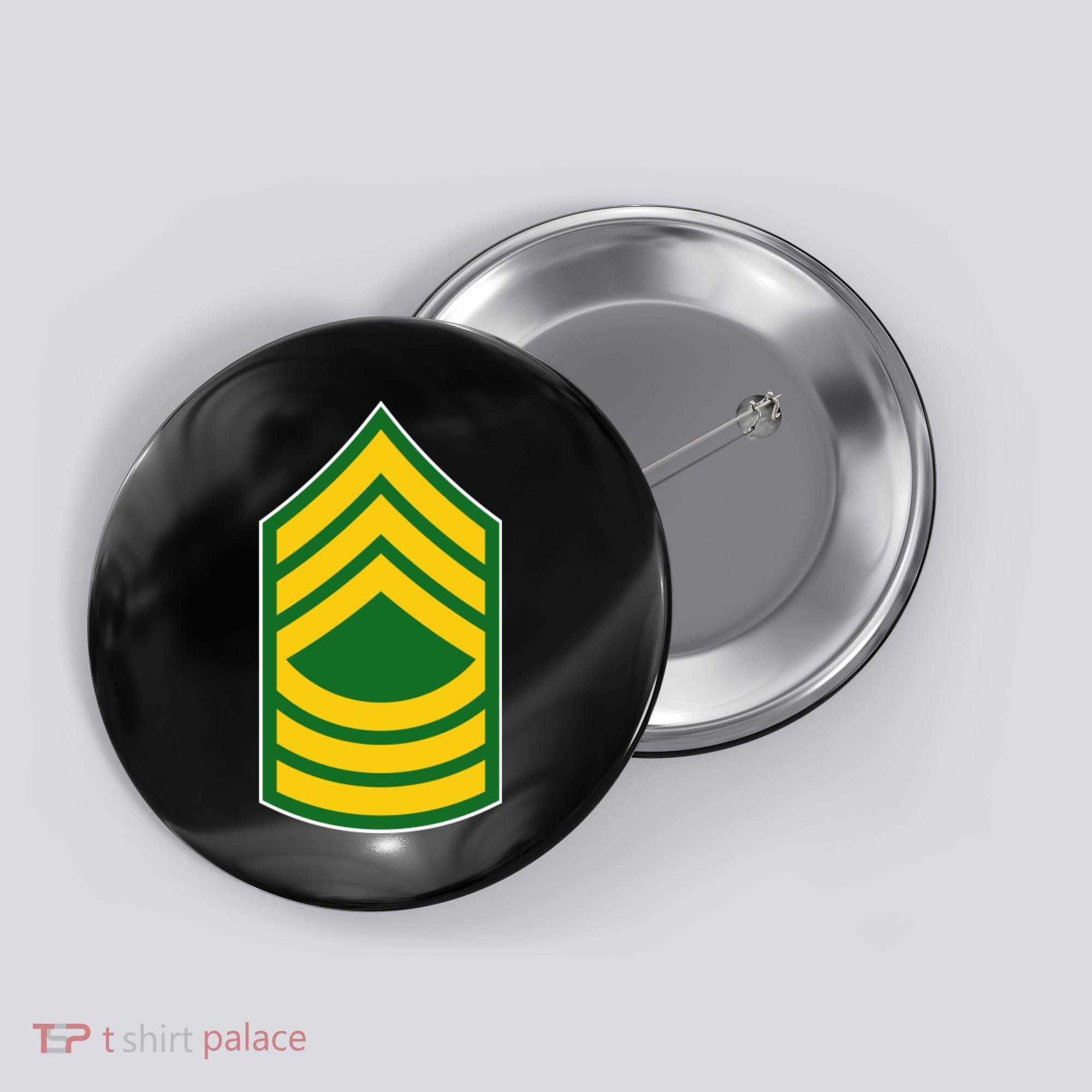 Master Sergeant Military Badge Button
