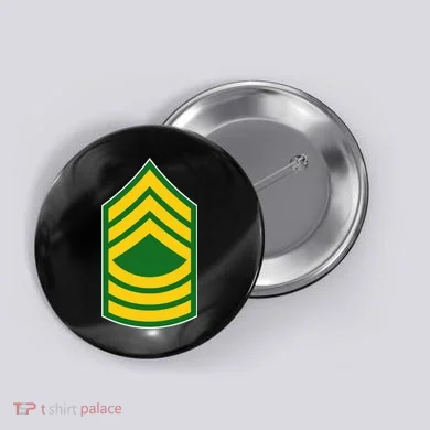 Master Sergeant Military Badge Button