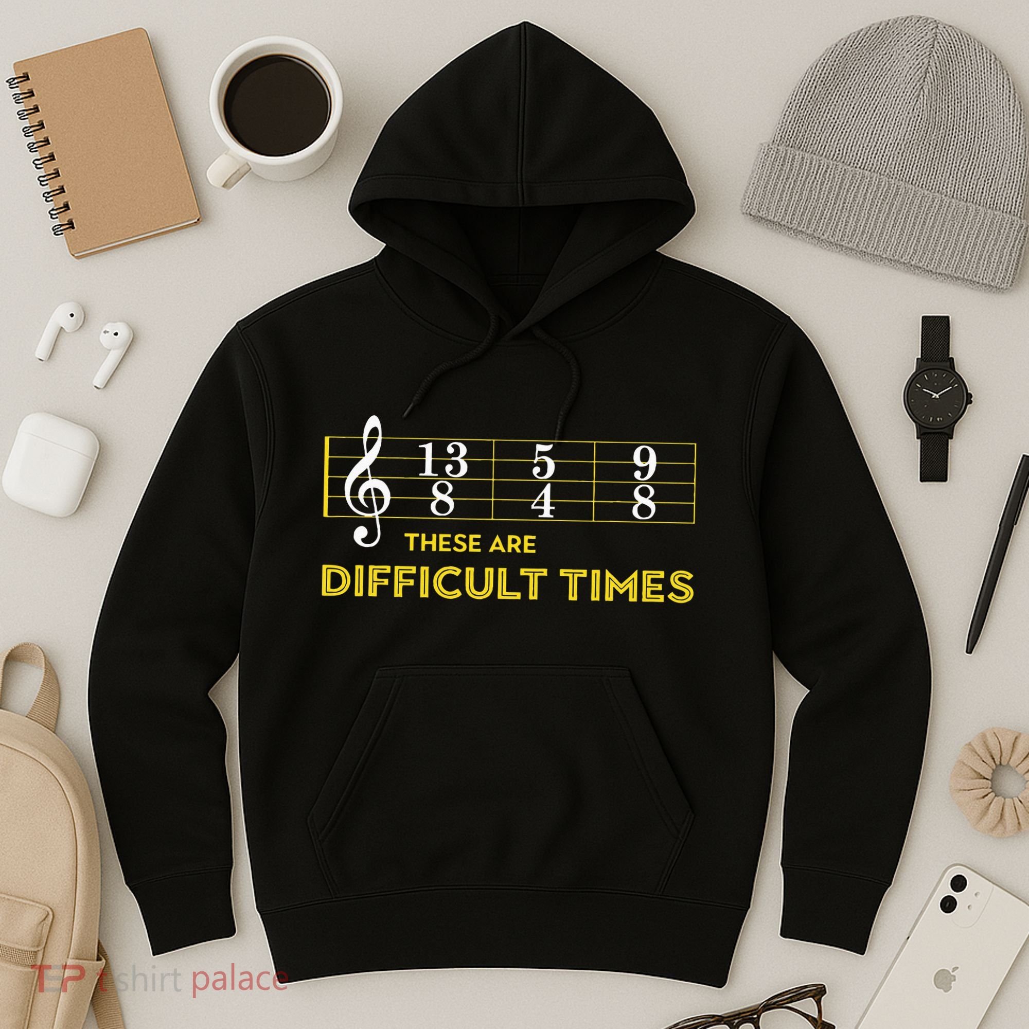 Musician Sheet Music These Are Difficult Times Hoodie