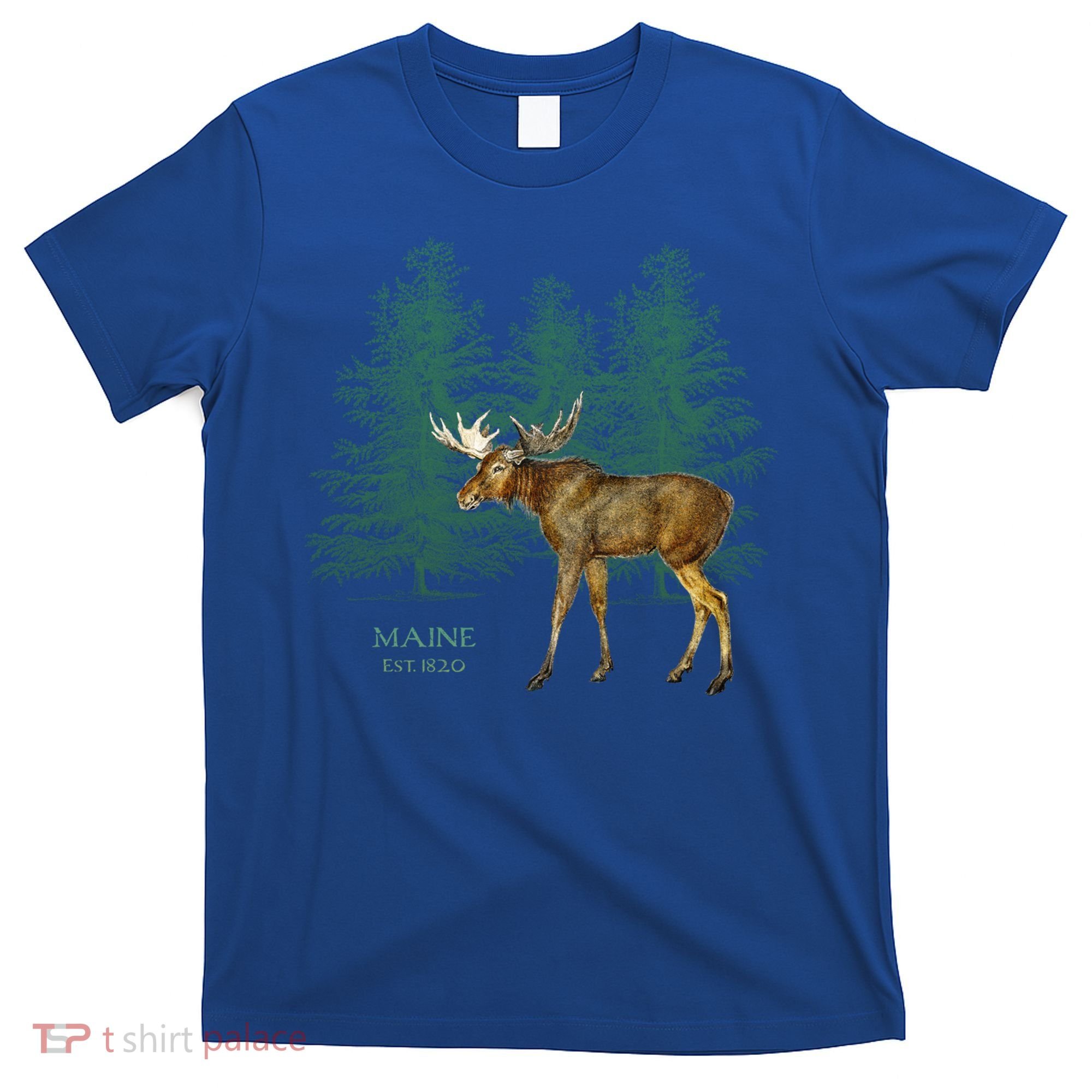 Maine State Moose Lovers Trees Vintagelook Souvenir Gift T-Shirt