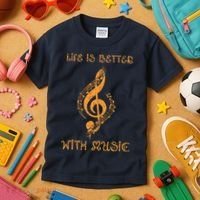 Musical Sheet Musical Note Melody Harmony Musician Kids T-Shirt thumb 3