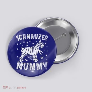 Miniature Schnauzer Mummy Halloween Gift Button