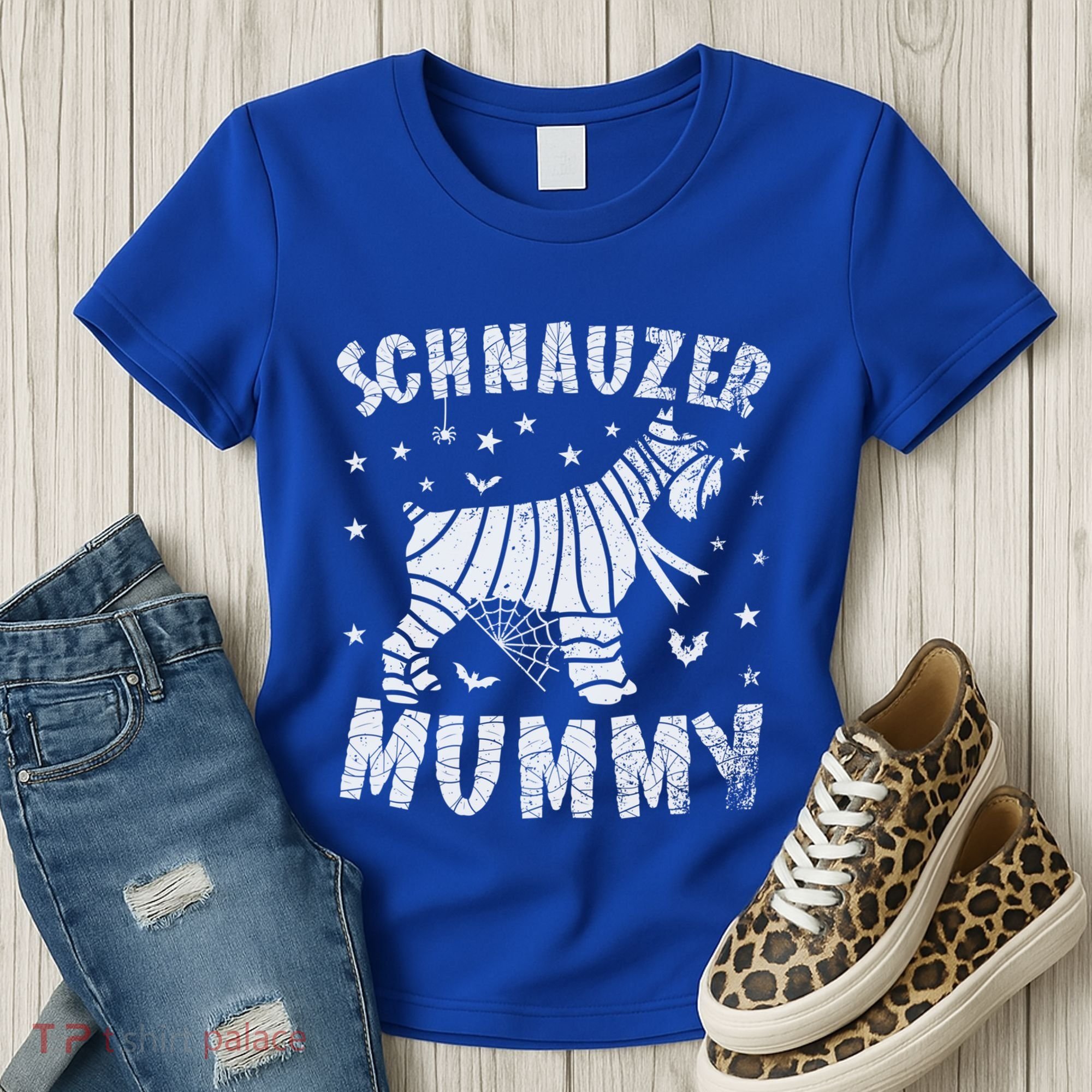 Miniature Schnauzer Mummy Halloween Gift Women's T-Shirt