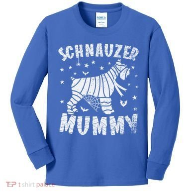 Miniature Schnauzer Mummy Halloween Gift Kids Long Sleeve Shirt