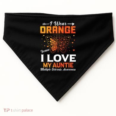 Multiple Sclerosis Ms Warrior I Wear Orange Auntie Gift USA-Made Doggie Bandana