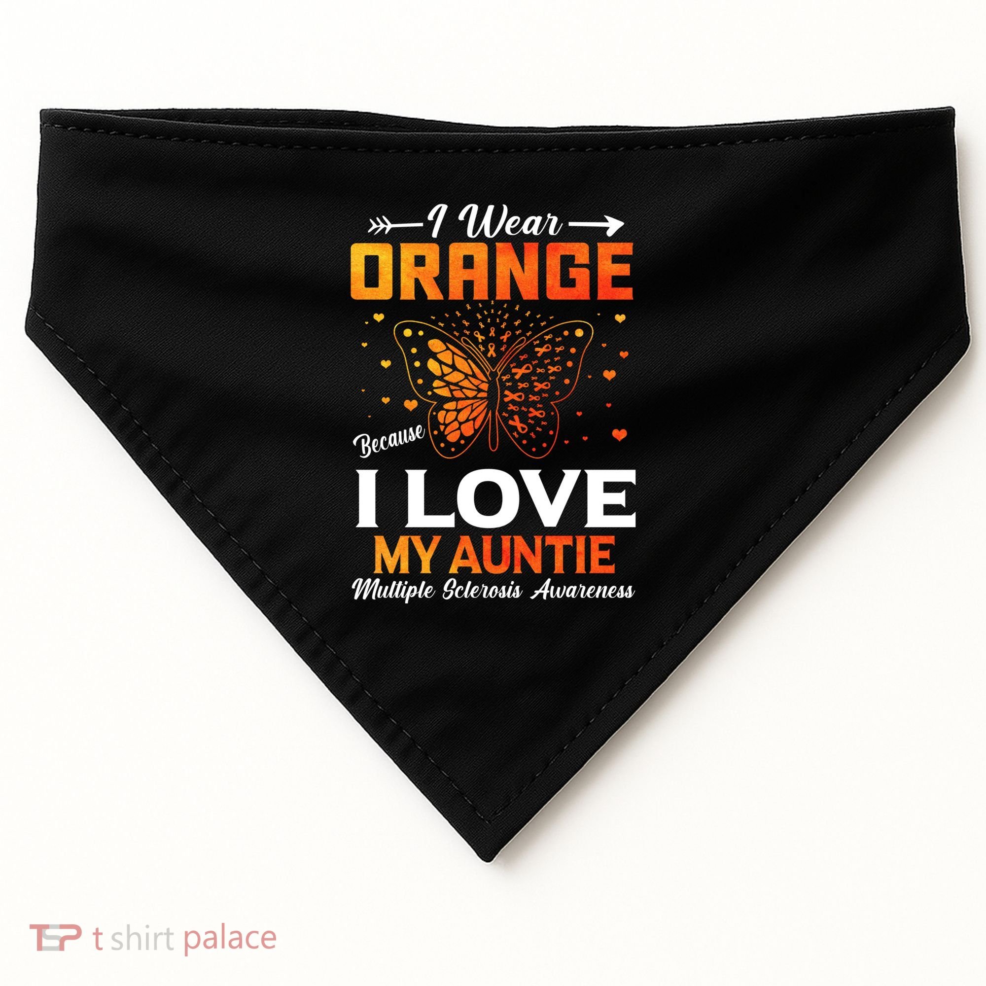 Multiple Sclerosis Ms Warrior I Wear Orange Auntie Gift USA-Made Doggie Bandana