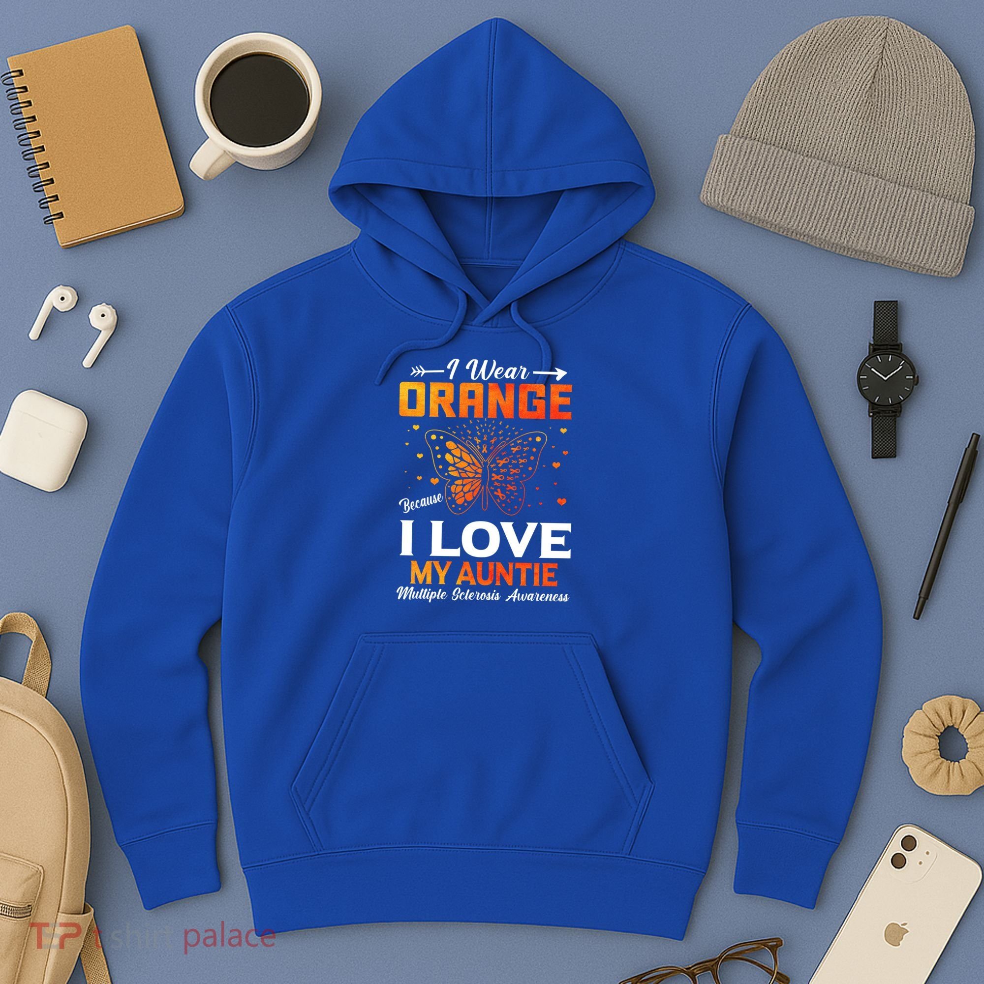 Multiple Sclerosis Ms Warrior I Wear Orange Auntie Gift Hoodie