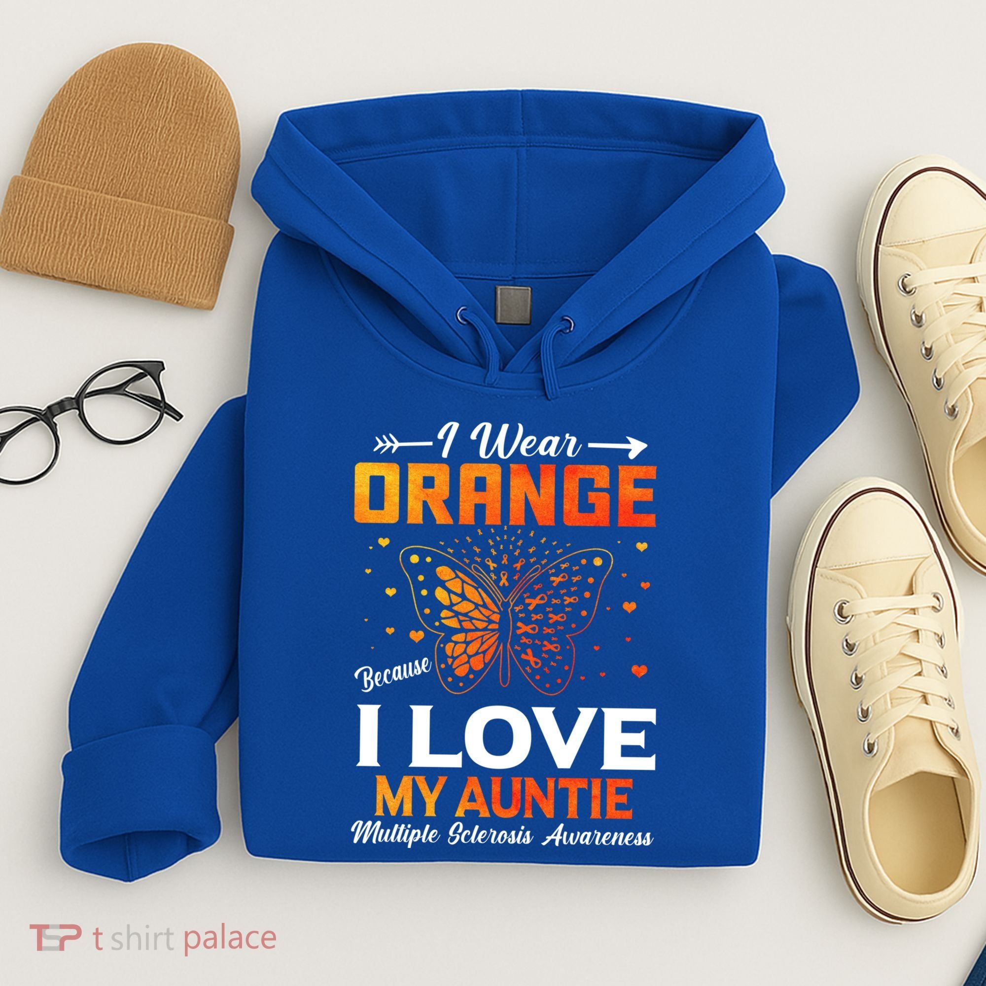 Multiple Sclerosis Ms Warrior I Wear Orange Auntie Gift Hoodie