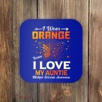 Multiple Sclerosis Ms Warrior I Wear Orange Auntie Gift Coaster thumb 0