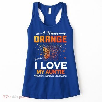Multiple Sclerosis Ms Warrior I Wear Orange Auntie Gift Women's Tank Top