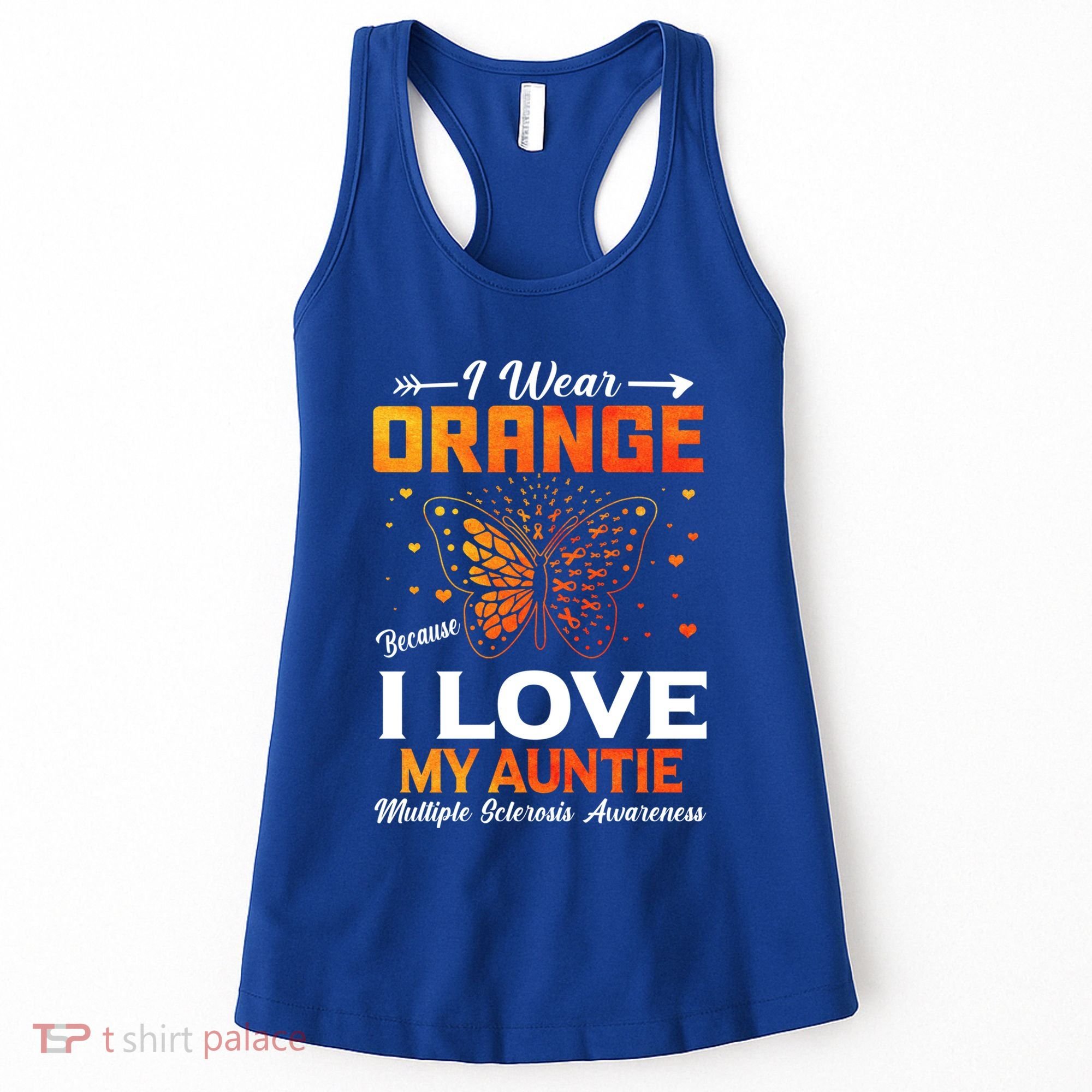 Multiple Sclerosis Ms Warrior I Wear Orange Auntie Gift Women's Tank Top
