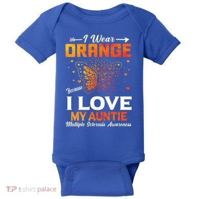 Multiple Sclerosis Ms Warrior I Wear Orange Auntie Gift Baby Bodysuit