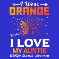 Multiple Sclerosis Ms Warrior I Wear Orange Auntie Gift Baby Bodysuit thumb 2