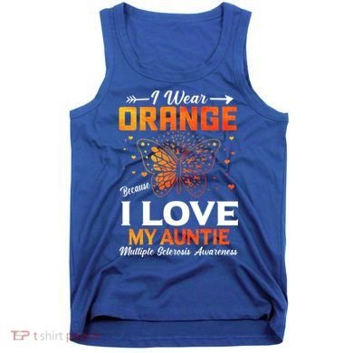 Multiple Sclerosis Ms Warrior I Wear Orange Auntie Gift Tank Top