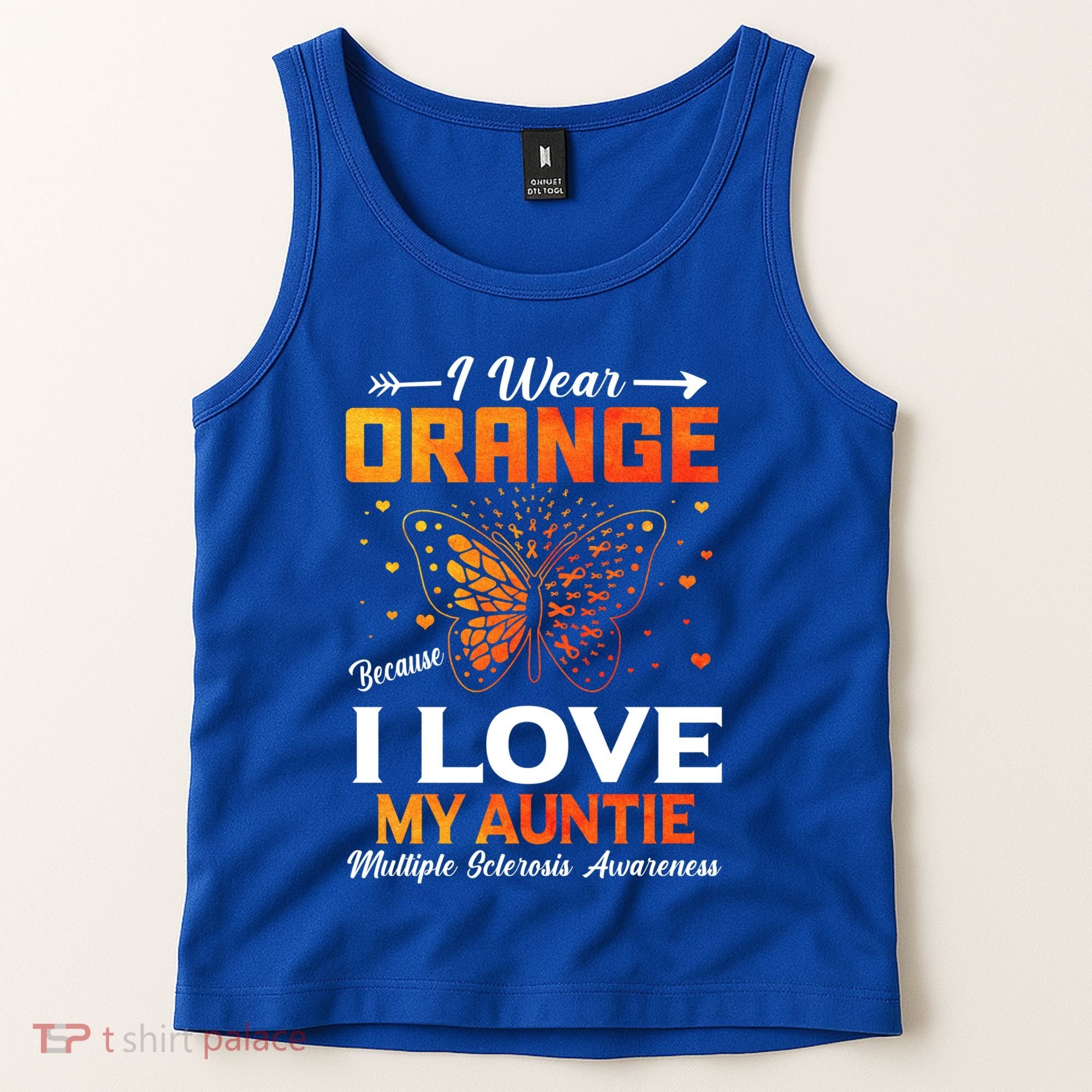 Multiple Sclerosis Ms Warrior I Wear Orange Auntie Gift Tank Top