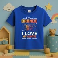Multiple Sclerosis Ms Warrior I Wear Orange Auntie Gift Toddler T-Shirt thumb 3