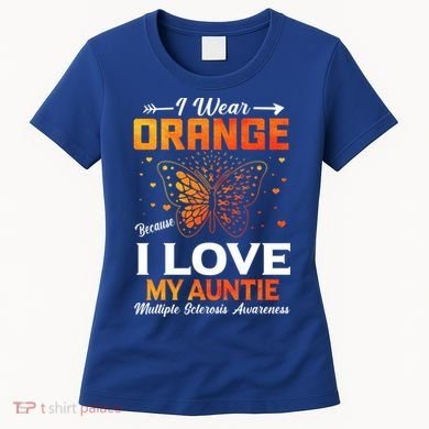 Multiple Sclerosis Ms Warrior I Wear Orange Auntie Gift Women's T-Shirt