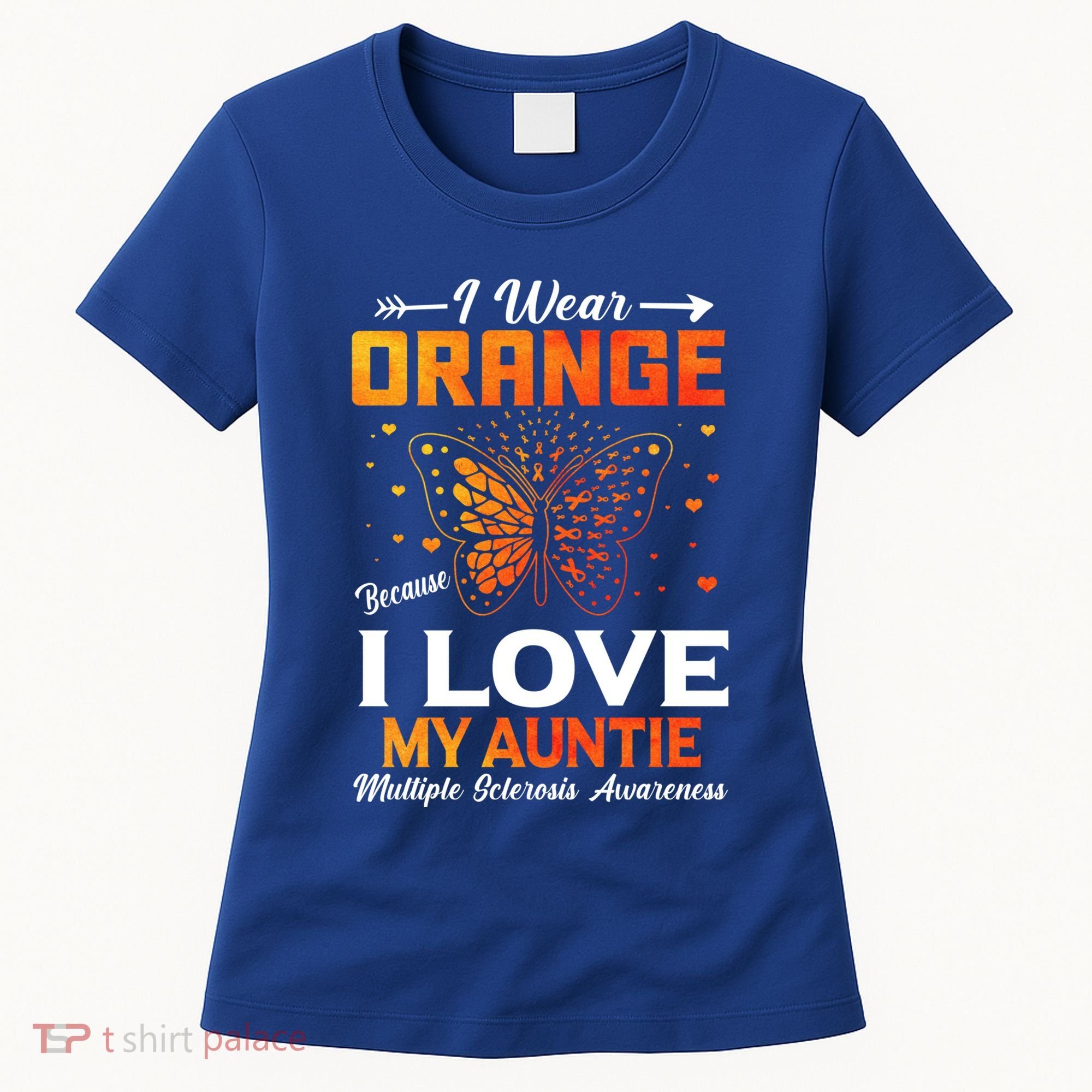 Multiple Sclerosis Ms Warrior I Wear Orange Auntie Gift Women's T-Shirt