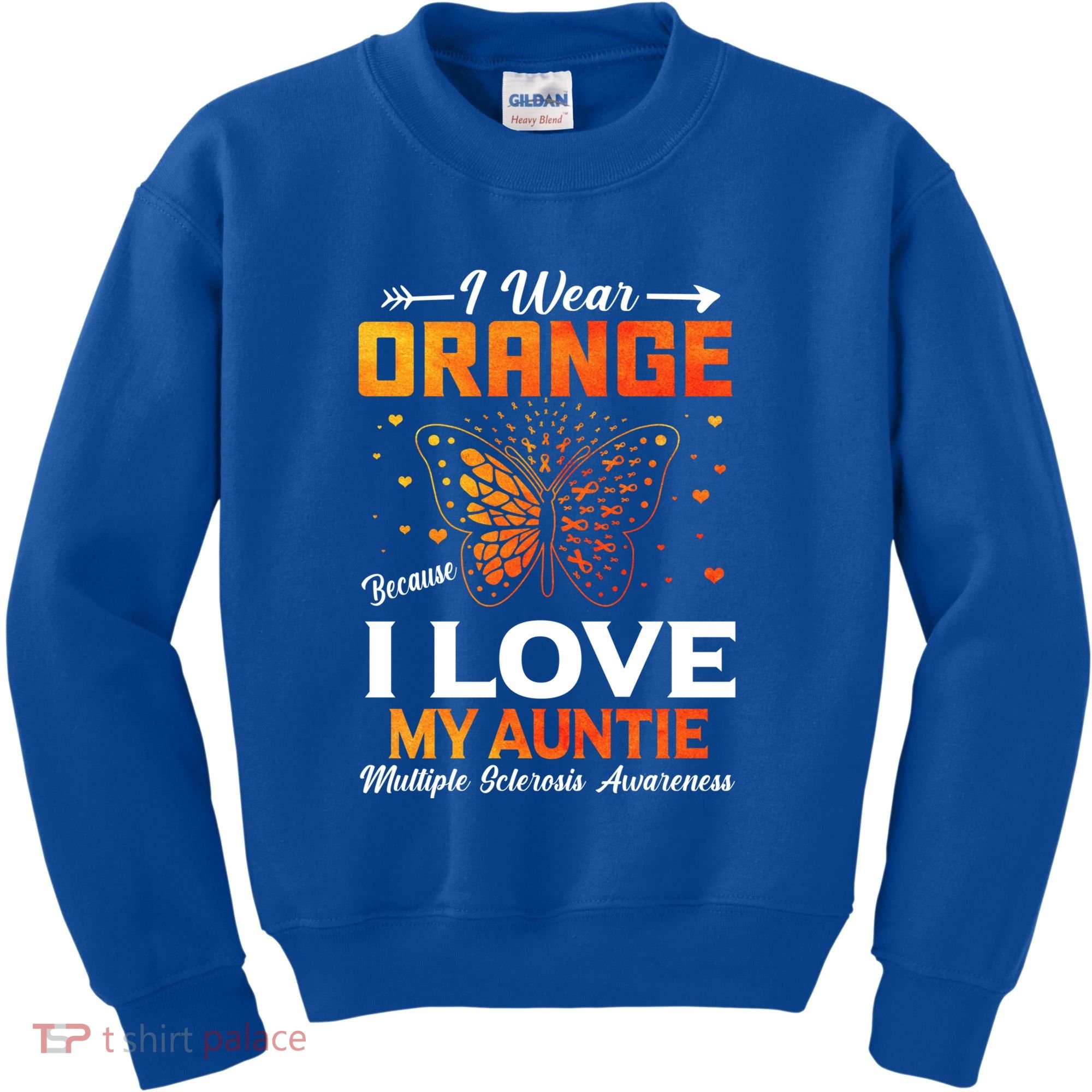 Multiple Sclerosis Ms Warrior I Wear Orange Auntie Gift Kids Sweatshirt