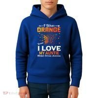 Multiple Sclerosis Ms Warrior I Wear Orange Auntie Gift Kids Hoodie thumb 4