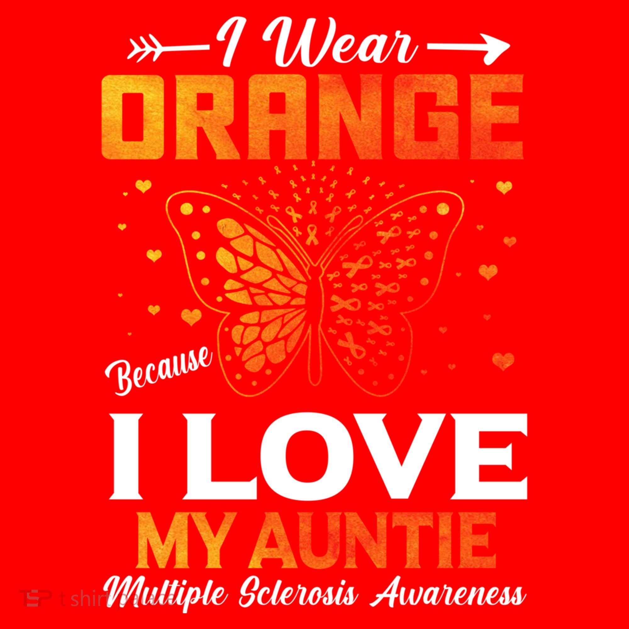 Multiple Sclerosis Ms Warrior I Wear Orange Auntie Gift Santa Hat