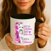 Miniature Schnauzer Mom Funny Valentines Day Dog Lovers Gift Coffee Mug thumb 3
