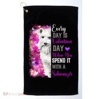 Miniature Schnauzer Mom Funny Valentines Day Dog Lovers Gift Golf Towel thumb 0